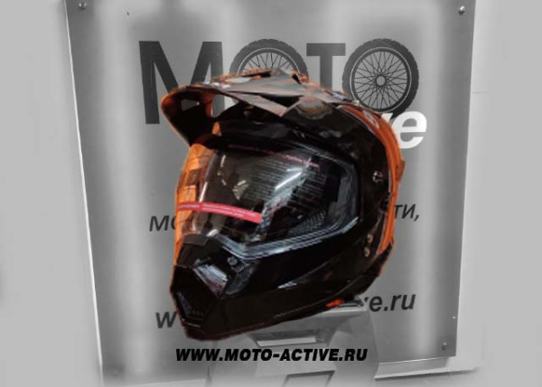 Шлем (мотард) Ataki JK802 Solid, черный глянцевый